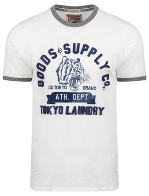 Tiger Lake Applique Cotton T-Shirt in Ivory - Tokyo Laundry