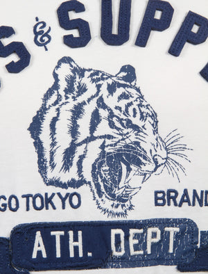 Tiger Lake Applique Cotton T-Shirt in Ivory - Tokyo Laundry