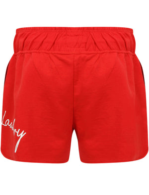 Tilly Motif Loopback Fleece Sweat Shorts in Lollipop Red - Tokyo Laundry