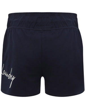 Tilly Motif Loopback Fleece Sweat Shorts in Peacoat Blue - Tokyo Laundry
