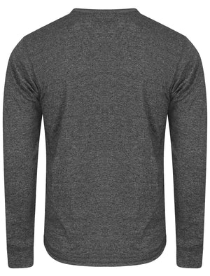 Henley Slub Long Sleeve Top in Charcoal Marl - Tokyo Laundry