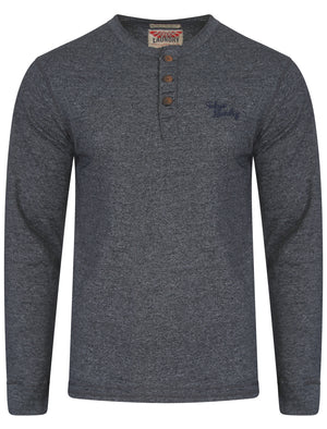 Timber Henley Slub Long Sleeve Top in Dark Navy - Tokyo Laundry