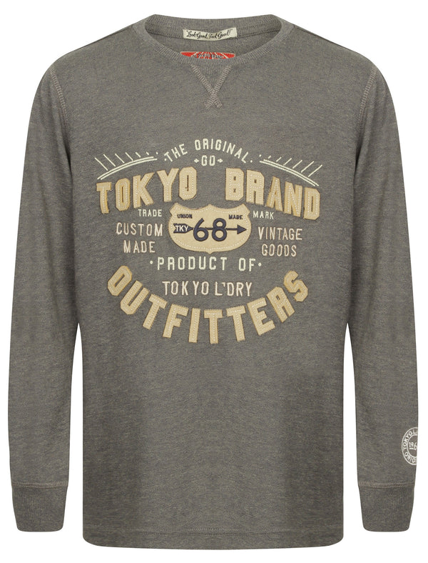 Boys K-Timperley Long Sleeve Top with Motif in Charcoal - Tokyo Laundry Kids