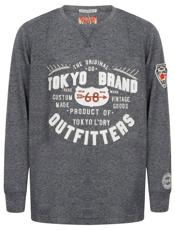 Boys K-Timperley Long Sleeve Top with Motif in Dark Navy - Tokyo Laundry Kids