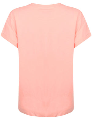 Katie Oversized Floral Cotton Crew Neck T-Shirt In Impatiens Pink - Tokyo Laundry