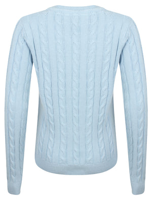 Miska Crew Neck Cable Knit Jumper In Cashmere Blue - Tokyo Laundry