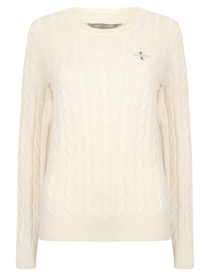 Miska Crew Neck Cable Knit Jumper In Cream Cloud - Tokyo Laundry