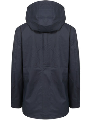 Kestrel Hooded Rain Coat in Navy / Yellow  - Tokyo Laundry