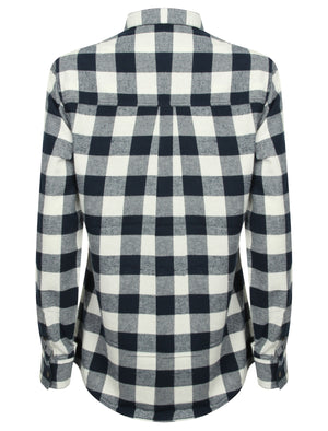 TL Rhoda Checked Flannel Shirt in Navy / White - Tokyo Laundry