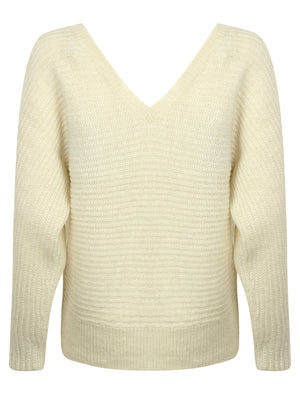 Rumba Crew Neck Knitted Jumper with Wide Sleeves in Oatmeal Marl - Tokyo Laundry