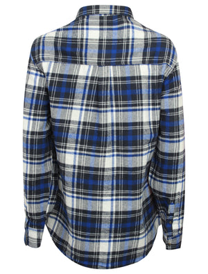 TL Sarra Checked Flannel Shirt in Navy Check - Tokyo Laundry