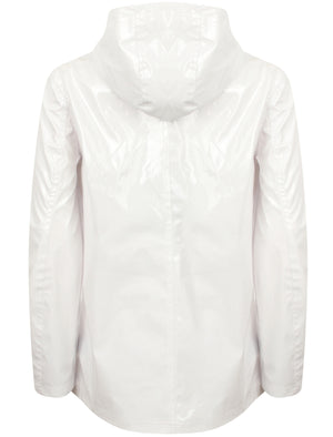 Shine  Patent Hooded Rain Coat In Bright White - Tokyo Laundry