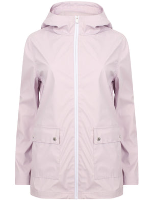 Shine  Matte Hooded Rain Coat In Lavender Fog - Tokyo Laundry