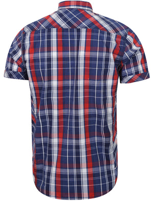Toronto Short Sleeve Checked Shirt in Earth Red - Tokyo Laundry