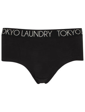 Trinity (3 Pack) Assorted Hipster Briefs In Light Grey Marl / Black - Tokyo Laundry
