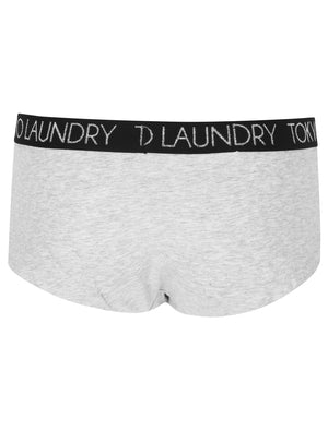 Trinity (3 Pack) Assorted Hipster Briefs In Light Grey Marl / Black - Tokyo Laundry