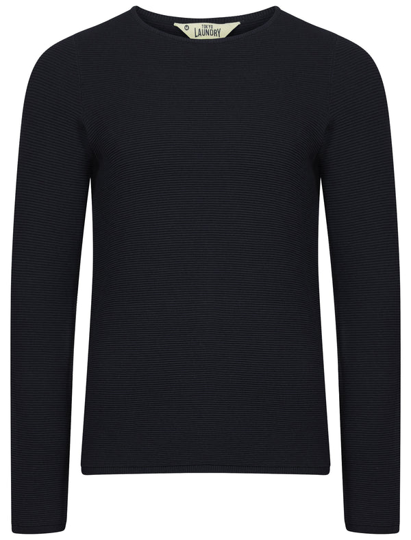 Tymon Ripple Stitch Jumper in Dark Navy - Tokyo Laundry