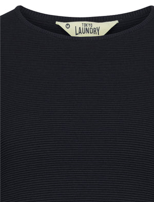 Tymon Ripple Stitch Jumper in Dark Navy - Tokyo Laundry