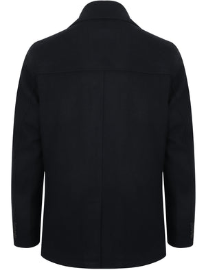 Umberto Wool Rich Double Breasted Pea Coat In Navy - Tokyo Laundry