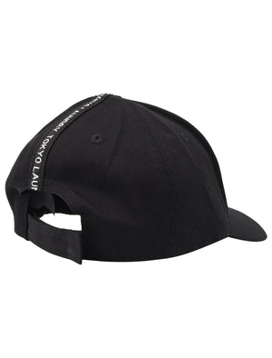 Uni Cotton Twill Cap With Tape Detail In Black - Tokyo Laundry