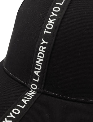 Uni Cotton Twill Cap With Tape Detail In Black - Tokyo Laundry