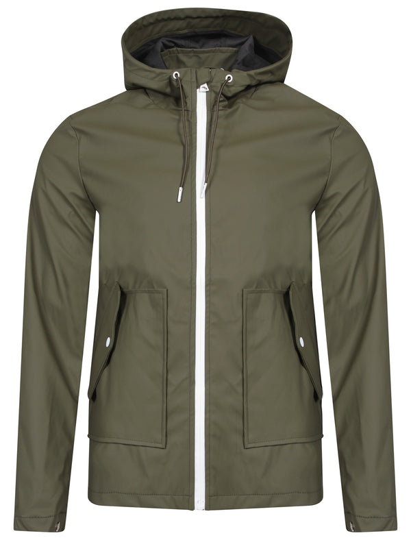 Varthen Shower Resistant Hooded Rain Coat in Amazon Khaki - Tokyo Laundry