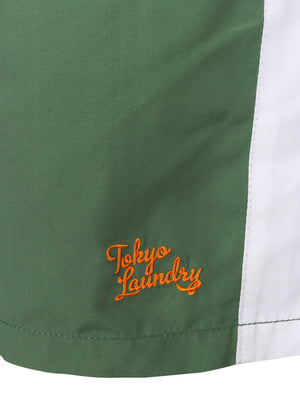 Velorium Swim Shorts With Free Matching Sliders Set In Myrtle Green - Tokyo Laundry