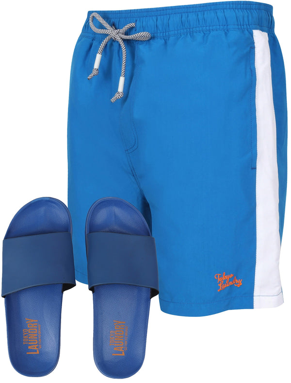 Velorium Swim Shorts With Free Matching Sliders Set In Turkish Sea - Tokyo Laundry