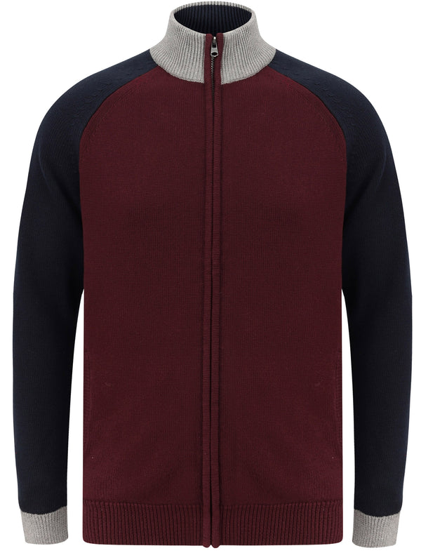 Venables Colour Block Raglan Sleeve Zip Up Cardigan in Port Royale - Tokyo Laundry