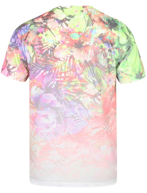 Vibrant Flower Print Crew Neck T-Shirt In Optic White - Tokyo Laundry