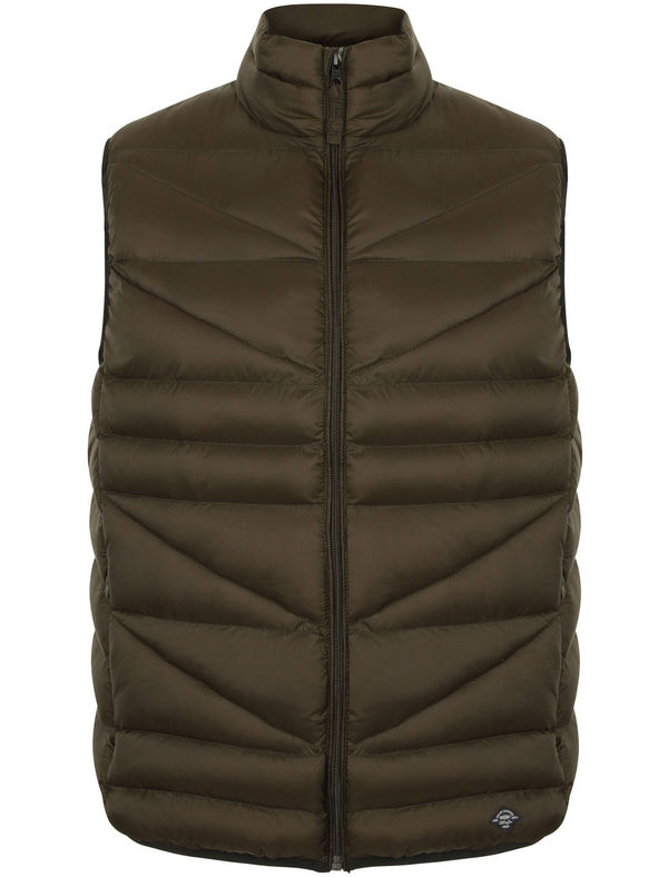 Vienna Irregular Quilted Gilet in Khaki - Tokyo Laundry