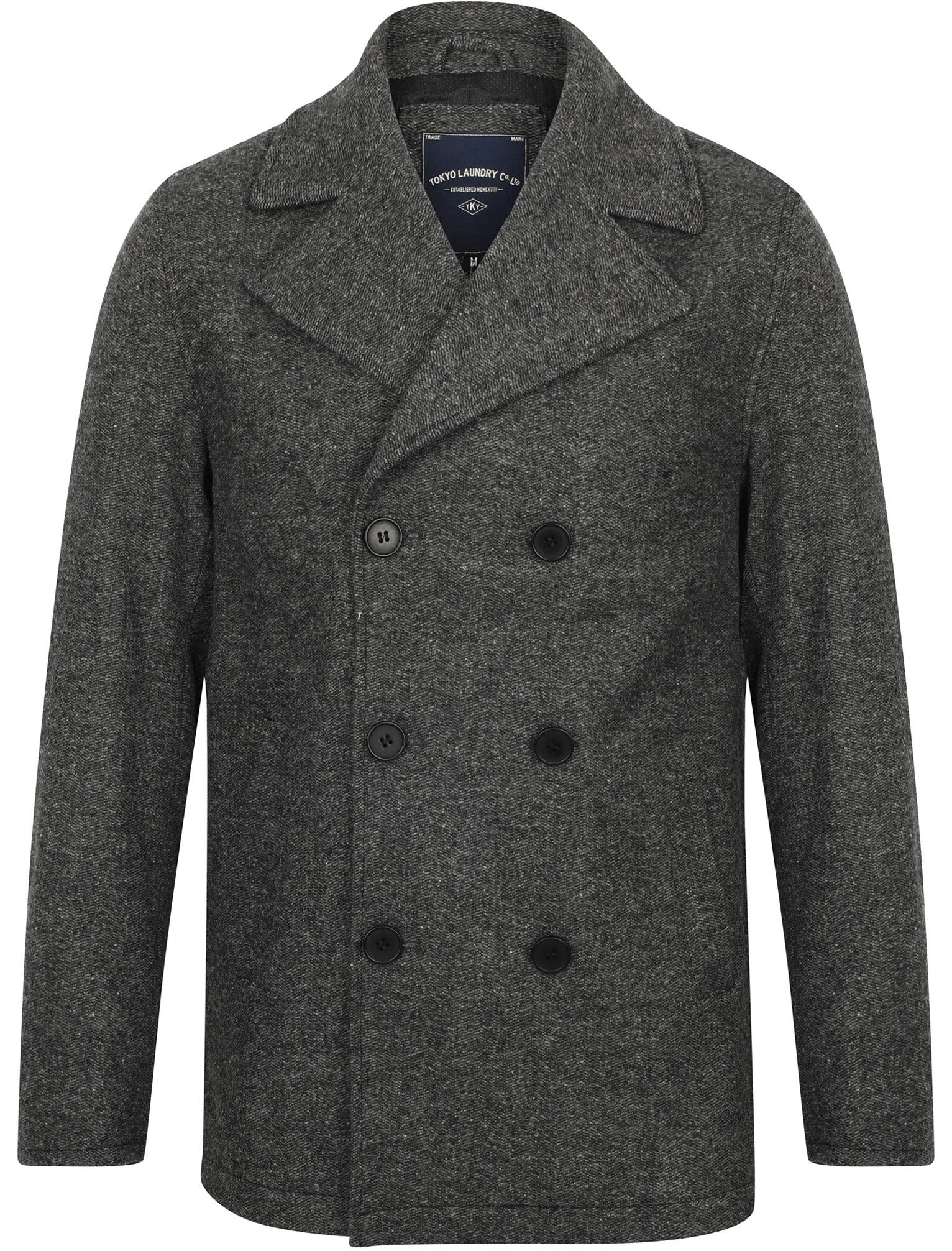 Dark grey pea coat hot sale