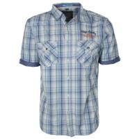 Vintage short sleeve checked shirt in blue - Tokyo Laundry