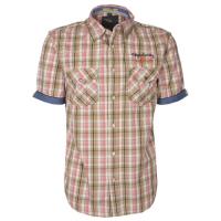 Vintage short sleeve checked shirt in peach - Tokyo Laundry