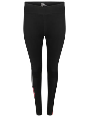Wagner Floral Panel Workout Leggings in Black - Tokyo Laundry Active