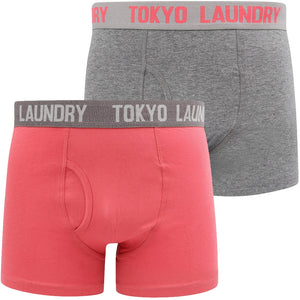 Warner (2 Pack) Boxer Shorts Set In Baroque Rose / Mid Grey Marl - Tokyo Laundry