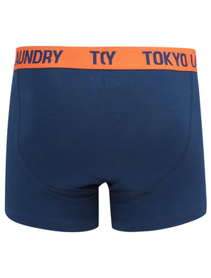 Warwick (2 Pack) Boxer Shorts Set In Estate Blue / Mid Grey Marl - Tokyo Laundry