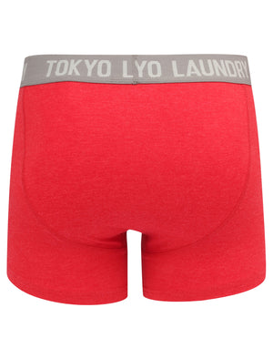 Warwick (2 Pack) Boxer Shorts Set In Red Marl / Dark Grey Marl - Tokyo Laundry