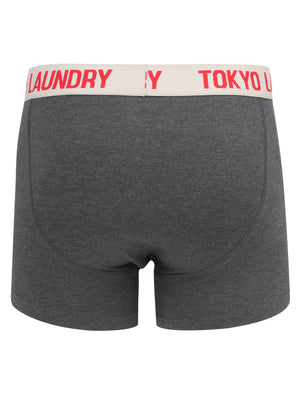 Warwick (2 Pack) Boxer Shorts Set In Red Marl / Dark Grey Marl - Tokyo Laundry