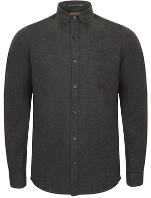 Westbridge Long Sleeve Cotton Shirt in Dark Grey - Tokyo Laundry
