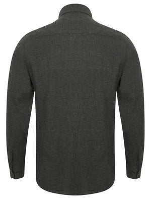 Westbridge Long Sleeve Cotton Shirt in Dark Grey - Tokyo Laundry