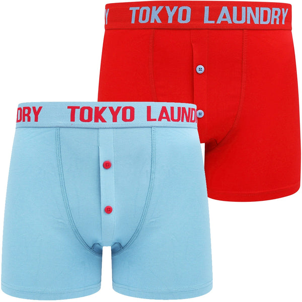 Wetherby (2 Pack) Boxer Shorts Set In Niagara Falls Blue / Barados Cherry - Tokyo Laundry
