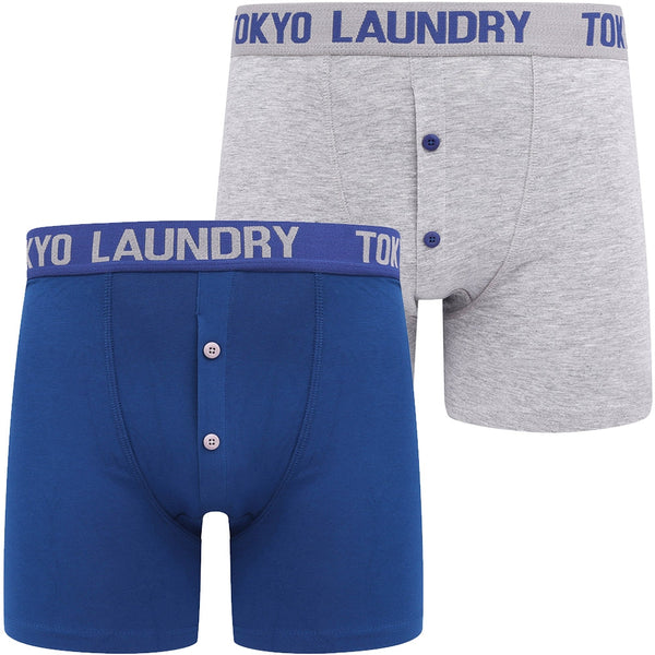 Wetherby (2 Pack) Boxer Shorts Set In Sodalite Blue / Light Grey Marl - Tokyo Laundry