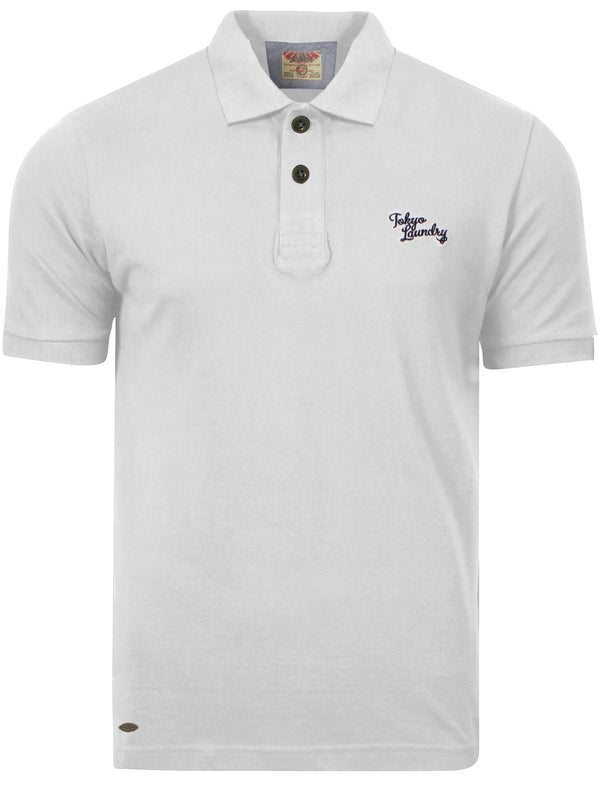 Whidbey Piqué Polo Shirt in Optic White - Tokyo Laundry
