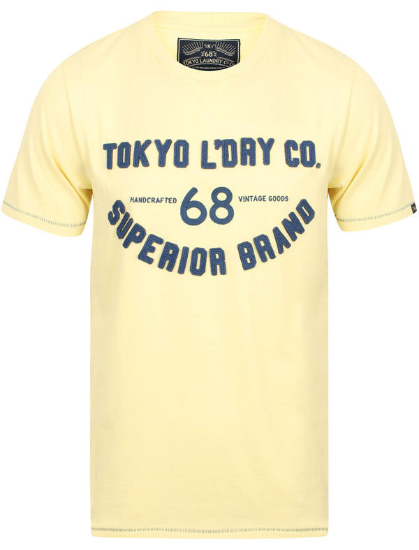 Whitewood Applique Cotton T-Shirt In Anise Flower Cream - Tokyo Laundry