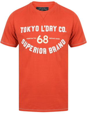 Whitewood Applique Cotton T-Shirt In Washed Red - Tokyo Laundry