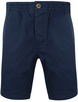 Will Cotton Chino Shorts with Elasticated Waist in Iris Navy - Tokyo Laundry