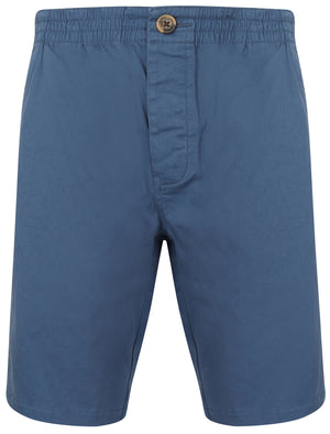 Will Cotton Chino Shorts with Elasticated Waist in Washed Blue - Tokyo Laundry