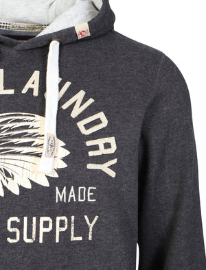 Printed pullover hoodie in charcoal marl - Tokyo Laundry