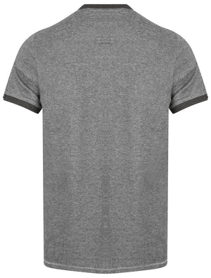 Williamsburg Applique Crew Neck Ringer T-Shirt In Mid Grey Marl - Tokyo Laundry